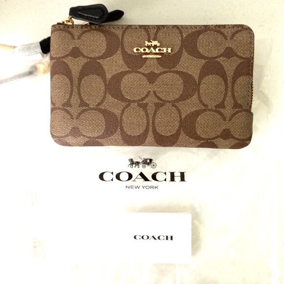NWT COACH DOUBLE ZIP DOUBLE COMPARTMENTS WRISTLET NEW MONOGRAM WALLET - Picture 6 of 6